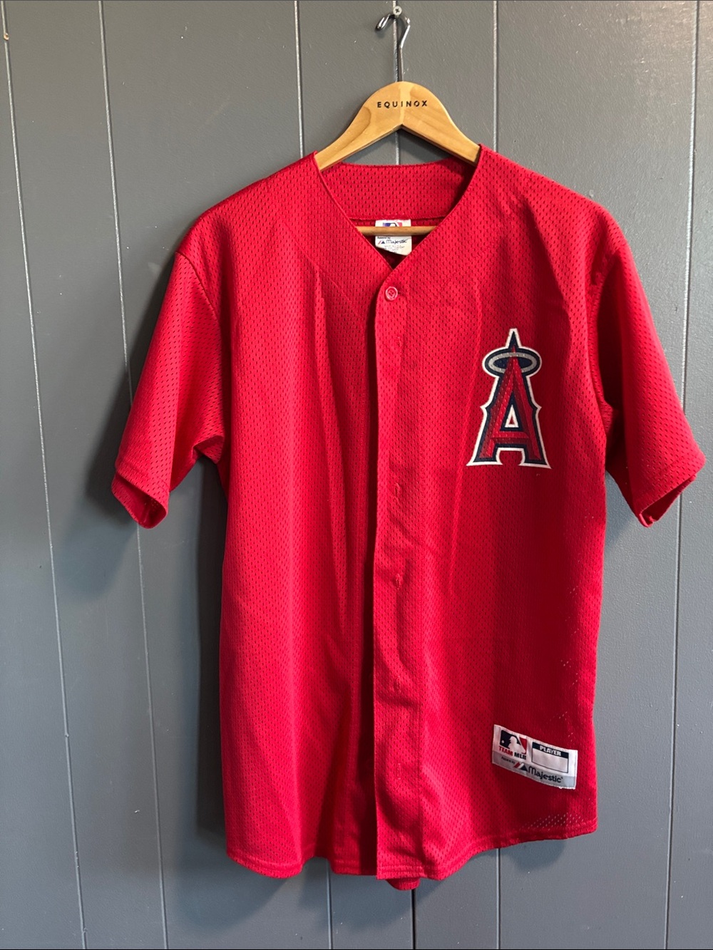 Los Angeles Angels Red Baseball Jersey Med by Majestic